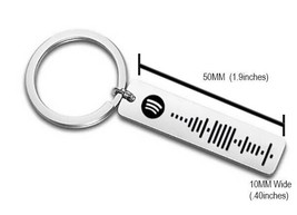 Personalized Spotify Code Scan Keychain - Gold , Silver , Rose Gold - $13.85