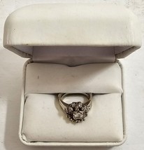 Vintage 14K White Gold Diamond 2-Ring Bridal Set ESTATE 6ish Ring in Box - $890.01