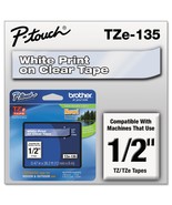 Brother Intl TZ135 1/2 White ON Clear Tape (TZ135) - £33.81 GBP