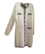 KARL LAGERFELD PARIS WHITE/BLACK LONG KNIT CARDIGAN sz M NEW - $75.29