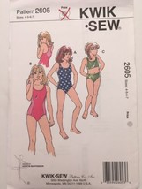 Kwik Sew Pattern 2605 Swimsuit One Piece Racer Back Pool Beach 4-7 Summer Uncut - $9.99