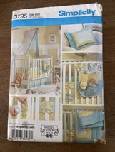 Simplicity Pattern 3795 Osz Baby Nursery Crib Quilt Bumpers Pillow Canopy Uncut - $5.90