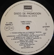 THE KINKS Think Visual PROMO LP from PERU Rock Pop Garage - $20.00