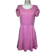 The Vanity Room Pink Short Sleeve Pleated Preppy Skater Dress Size M - $19.79