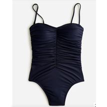 J. Crew Ruched Sweetheart One-Piece Swimsuit | Women&#39;s 6 | Navy Blue NWT - $51.43