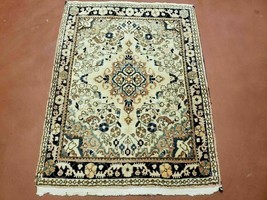 2&#39; 4&quot; X 3&#39; Handmade Chinese Floral Oriental Wool Rug Carpet Nice Beige Ivory - £192.80 GBP