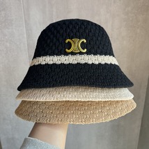 Knitted Bucket Hats, CELINE Hat, Women&#39;s Accessories, Vacation Hat, Sunhat - £20.29 GBP