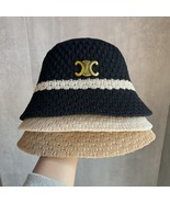 Knitted Bucket Hats, CELINE Hat, Women&#39;s Accessories, Vacation Hat, Sunhat - £20.53 GBP