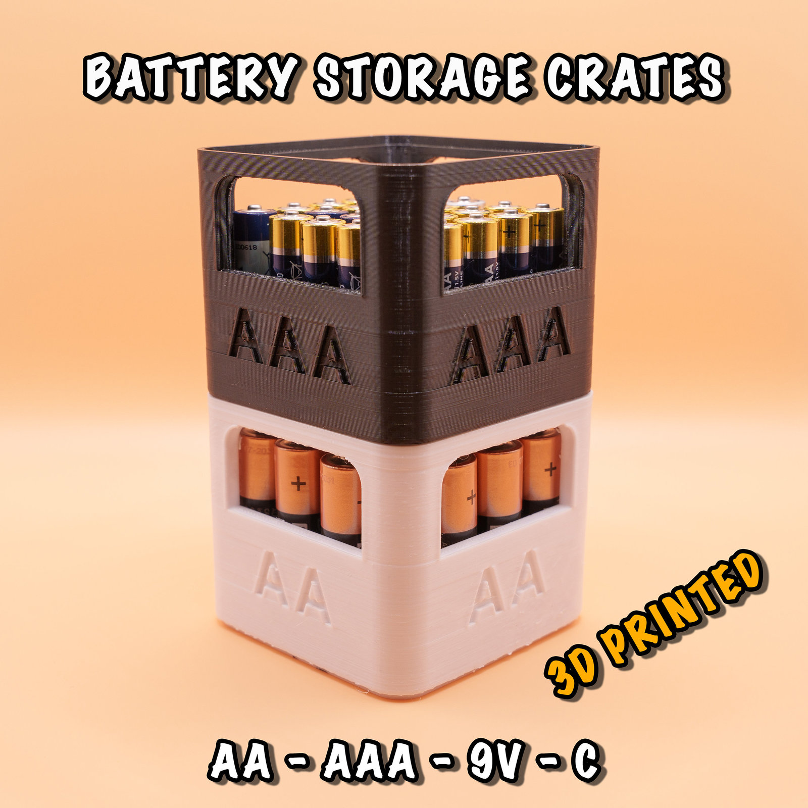Battery Holders - Stackable AA, AAA, 9V - $9.90 - $9.95