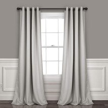 Gromet Panel With Insulated Blackout Lining, 84 In. L Pair, Light Gray, Lush - £31.62 GBP