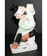 Vintage Novelty Smoking Ashtray ~ Drunk Vagrant on Lamppost or Fence-pos... - $39.99