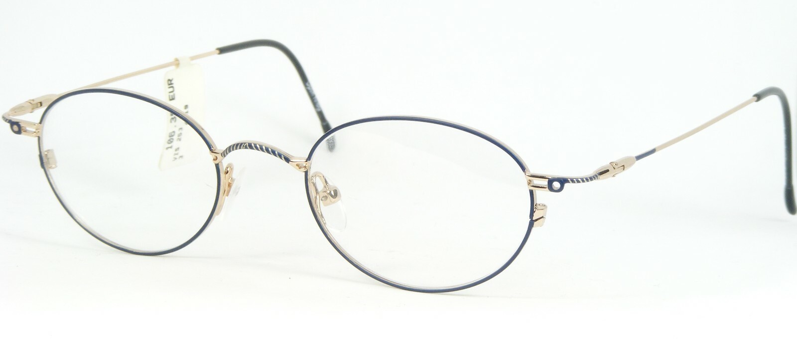Optik Krieg Mod 253 Col. 3 Azul/Oro Gafas 46-19-135mm Alemania - $96.65