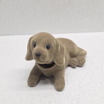Vintage Flocked Labrador Retriever Bobble Head Figurine Dog 5" - $19.70