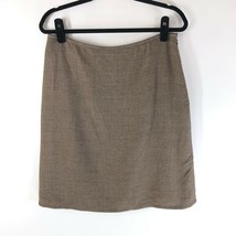 Anne Klein Pencil Skirt Tweed Lined Brown Career Wear Size 12P Petite - £7.65 GBP