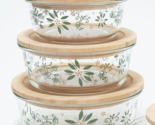 Temp-tations Set of 3 Nestable Glass Storage Set w/ Bamboo Lids in Green - $193.99