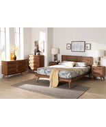 Brady Walnut Brown and Rattan King Size 5-Piece Bedroom Set - $31,716.18 MXN
