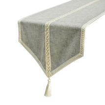 Pearl Aura - Grey Jute Decorative Table Runner - £43.88 GBP+