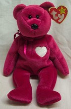 TY Beanie Baby 1999 VALENTINA MAGENTA TEDDY BEAR 9&quot; STUFFED ANIMAL Toy NEW - £12.07 GBP