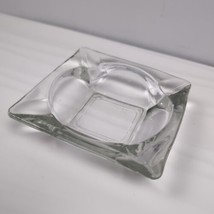 4 3/4&quot;  Vintage Square Glass Ashtray - $7.24