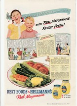 1938 Best Foods/Hellman&#39;s Vintage Print Ad Real Mayonnaise Comic Strip - £10.23 GBP