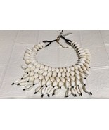 Conch Shell Beaded Necklace 5 Rows NWT Choker Lobster Clasp Cowrie Bib - £42.18 GBP