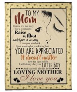 To My Mom Fleece Blanket Gift for Her From Son Loving Mother Sherpa Blanket - $33.33+