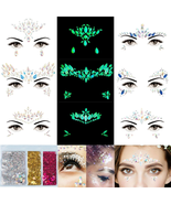 6Sheets Face Jewels Gems Self-Adhesive Rhinestone+30G Chunky Face Body E... - £11.16 GBP