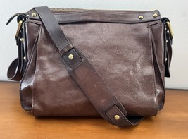 Vintage Kooba Brown Distressed Leather Crossbody Purse Bag Studded Brass... - $84.65
