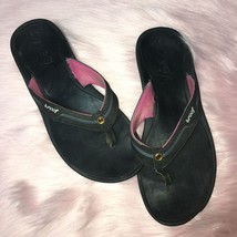 Reef Women&#39;s Size 9.5 Flip Flop Sandals Pink Black - $22.00