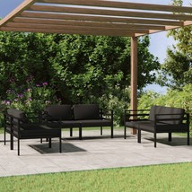  Garden Lounge Set Anthracite Aluminum, Polyester Large - $25,757.67 MXN
