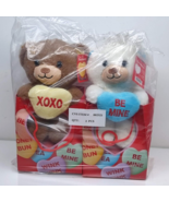 Sweethearts &quot;Be Mine&quot; and &quot;XOXO&quot; 2 Ct Valentine&#39;s Brown/Blue Bear Plush ... - $40.74 CAD