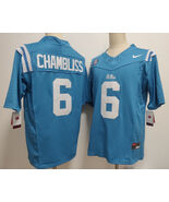 Men's Ole Miss Rebels #6 Trinidad Chambliss Stitched Jersey Powder Blue White - $69.00