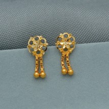 Dainty Small 20k Yellow Gold Stud Earrings, Handmade gold earrings for women, in - £84.73 GBP