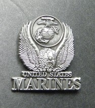 US MARINES USMC MARINE CORPS PEWTER LAPEL PIN BADGE 1.1 INCH - £4.52 GBP