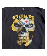 Pittsburgh Steelers 3D Graphic Skull Hanes Black T-Shirt Mens Medium NFL... - £22.05 GBP