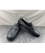 Ecco Driving Loafers Men 40 / 7 M Shoes Black Leather Horse-bit Slip On ... - $47.29 CAD