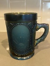 Imperial Glass Co Blue Carnival Glass Anniversary Souvenir Mug for ACGA 1969 - £22.85 GBP