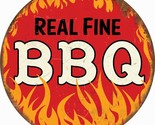 REAL FINE BBQ FLAMES 42&quot; Round Vintage Metal Sign - £311.61 GBP