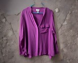 Soft Surroundings Long Sleeved  Silk Blouse Womens Size PL Purple Mock Neck - £13.11 GBP