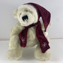 Boyds &quot;Klondike&quot; White Polar Bear #912820 with Red Santa Hat 2000 Retired  w/Tag - £13.39 GBP