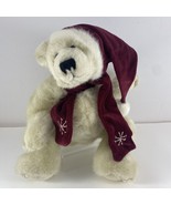 Boyds &quot;Klondike&quot; White Polar Bear #912820 with Red Santa Hat 2000 Retire... - £13.23 GBP
