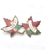 Nelson BC Canada Autumn Maple Leaf Multi Color Metal Vintage Pin - $12.95