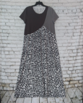 Unbranded Womens Maxi Dress Medium Short Sleeve Colorblock Animal Print - $19.99