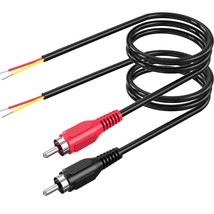 Rca To Speaker Wire Adapter, 18Awg 2 Pack 3Ft Rca Male Plug To Bare Cable Open E - $21.98