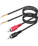 Rca To Speaker Wire Adapter, 18Awg 2 Pack 3Ft Rca Male Plug To Bare Cabl... - £17.28 GBP
