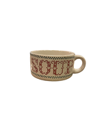 Set of 2 Vintage Houston Foods Cross Stitch Print Soup Bowl Mug 16 oz Ce... - £15.47 GBP