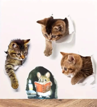 4-Piece Adorable Cat And Mouse 3D Wall Decal NEW! - £6.17 GBP