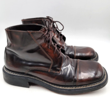 Bed Stu Mens Boots Size 12 Brown Patent Leather Square Toe 45 Chukka Combat - $59.35