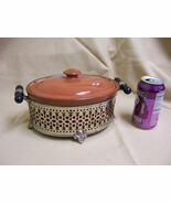 Rare Antique Vintage Weller Oval small oven Crock pot with Cover, metal ... - $564.33 MXN