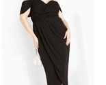 City Chic Maxi Entwine FF Dress Women&#39;s Medium 18 Black Tulip Hem New Wi... - $79.18